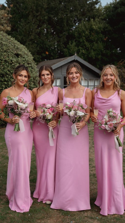 Gorgeous @jodieellenlegrand bridesmaids in the Orchid Pink 💖 Thank you for sharing @styledby.sophie 

#maidstomeasure #maidstomeasurebridesmaids