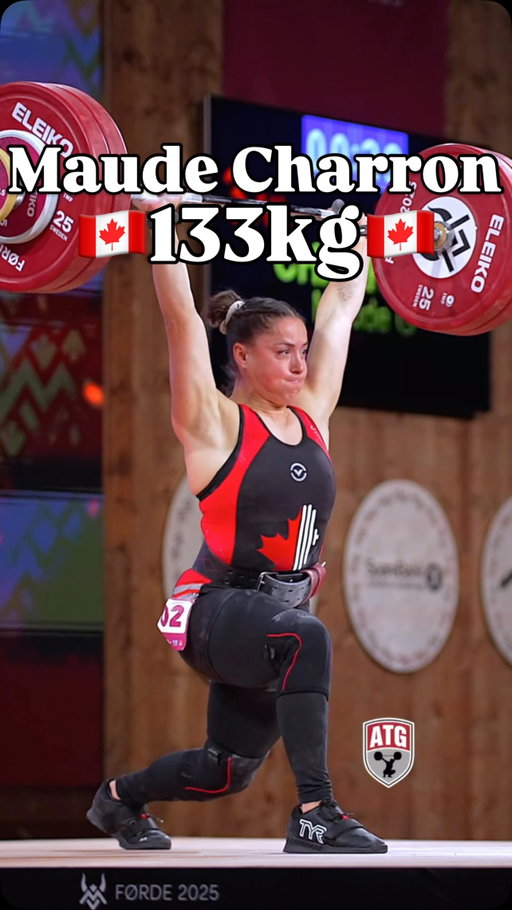 @m_charron28 (63kg Canada 🇨🇦) 133kg / 293lbs C&J silver medal 🥈 at the 2025 World Weightlifting Championships! #weightlifting