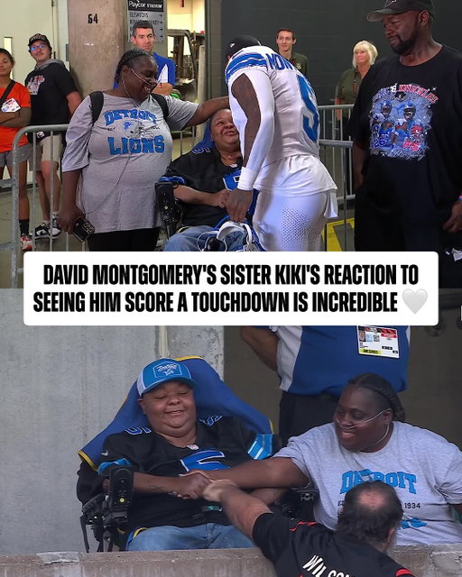 David Montgomery’s sister Kiki was in a car accident a year and a half ago. Today, she got to see her brother score a touchdown in person. ❤️