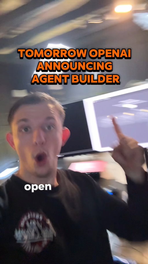 Huge announcement coming tomorrow morning at OpenAI dev day. 

They are releasing an Agent Builder.

This will be just like n8n and you'll be able to put these agents into your vibecoded apps.

Sam Altamn will be announcing this tomorrow morning, i'll make another video using this tool so follow for that.