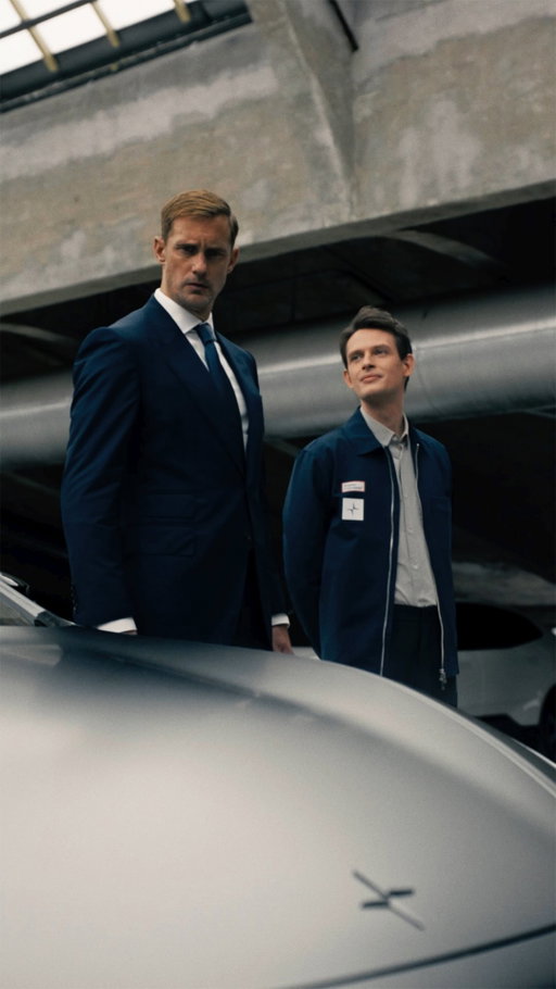 From Sweden with love. And 650 kW of power. Polestar 5. As walked around by Alexander Skarsgård.