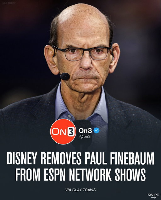 Disney has removed Paul Finebaum from appearing on ESPN network shows since expressing interest in running for Senate in Alabama, per Clay Travis and Pete Nakos❌