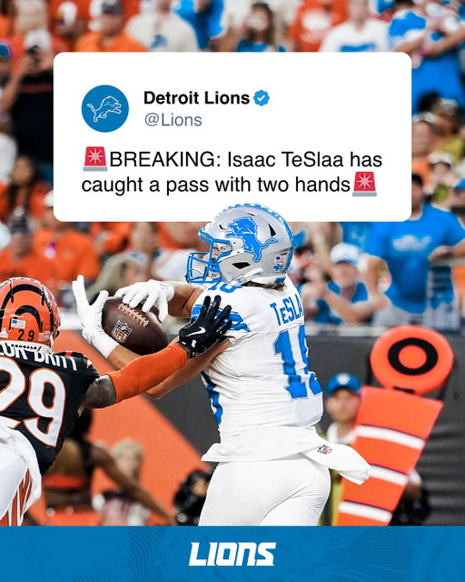 TeSlaa by the numbers:
⚫️ 2 TDs
⚫️ 3 catches
⚫️ 4 hands used
⚫️ 1.33 hands per catch