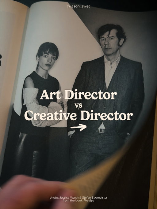 Hope this helps anyone interested in these careers and trying to understand the nuances.

What questions do you have about art direction and creative direction?

Pictured is Jessica Walsh and Stefan Sagmeister in the book “The Eye” by Nathan Williams. Absolutely legendary creative directors. 

#creativedirector #artdirector #adagency #designer