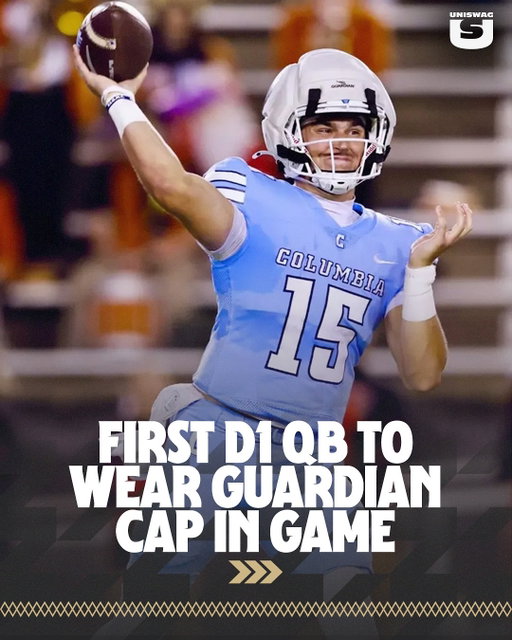 Columbia Football Quarterback, Chase Goodwin, became the first Division 1 Quarterback to wear a Guardian Cap in game during Friday’s matchup against Princeton University.

#uniswag