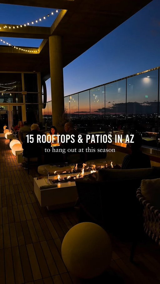 Patio season is approaching. here are 15 patios and rooftops that you can hang out at this season whether it be brunch , dinner, or just grabbing a quick drink. there are so much more. let me know if you want part 2. all locations are listed below:
1. Lucero 
2. Lon’s at Hermosa Inn
3. The Farm at South Mountain
4. Eden Rooftop
5. Wrigley Mansion
6. Christopher’s
7. Kauboi
8. Allegra
9. Schmooze Coffee
10. Glenrosa
11. Talavera
12. Different Pointe of View
13. Pescada
14. Pink Dolphin
15. Revel Surf