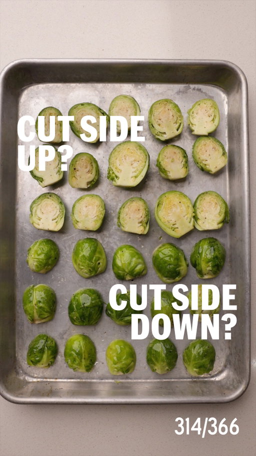 CRISPY BRUSSELS SPROUTS [👇🏼2 RECIPES + NOTES]

- In order to make Extra crispy sprouts, they need to be as dry as possible. If you wash your sprouts, either do it well in advance so there is time to air dry / use salad spinner / pat dry
- Brussels sprouts benefit when they’re fully coated/saturated with oil before roasting, especially the inner-side. Using a mixing bowl helps with even coating. Big time!
- CONVECTION bake if you have it! Air Frying is a fancy word for convection cooking - cooking with hot circulating air. This will make for a crispier sprout 👌🏼
- IMO, it’s better to underdress than overdress sprouts. Start with a little bit of dressing, mix well and coat sprouts. Taste and add more dressing if needed

Method:
- 25-30 Brussels Sprouts, halved
- season with salt and pepper and a generous coat of olive oil
- Bake @ 425 def F on convection, 450 if you don’t have convection ~18-20 minutes.

Lemon Parmesan Dressing:
- 1 tbsp lemon juice
- 2 tbsp grated parmesan
- 2 tbsp olive oil
- 2 tbsp Dijon mustard 
- Salt
- Pepper

Tamari Tahini Dressing:
- 2 tbsp tahini
- 1 tbsp @sanjtamari tamari (I used 25% reduced sodium)
- 1 tsp maple syrup
- 1 tsp lemon juice
