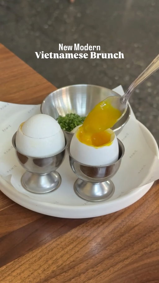 There’s a new Vietnamese brunch menu that you don’t want to miss! Every weekend from 10am-2pm they will be offering a beautiful selection of pastries made freshly in house, strong Vietnamese coffee, and eggs cooked to perfection. 

Here’s everything we tried: 
🥚Peachy Eggs
🍅Banh Mi Chao (tomato sauce meatball) 
🐷Banh Bao Chien (fried pork bao)
☕️Ca Phe Trung (egg coffee)
🥥Ca Phe Dua (coconut cream coffee) 
✨Pate Chaud
🍳Bo Ne (sizzling wagyu skillet)

@ramieseattle #vietnamesefood #vietfood #vietnamesebrunch #weekendbrunch #brunchtime #seattlefood #seattleeats
