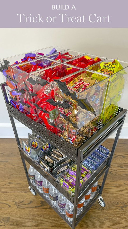 Comment "spooky" for links to everything we used to put together this cart 🦇🧡🖤 A trick or treat cart is perfect for trick or treaters or for a halloween party!