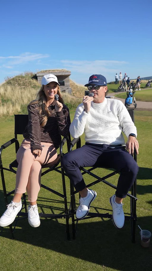 First to five wins! @saramwinter and @macbouchergolf predict ball flights on the first tee at the @rbcpgascramble presented by @bmw 🏌️