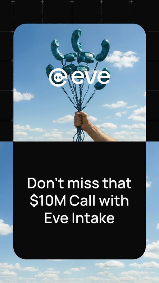 Eve AI Intake is now available to all plaintiff firms ✨📞

After a successful beta with leading plaintiff firms, Eve AI Intake is officially available to everyone. Designed to answer every call, qualify every lead, and capture the $10M case that comes in at 10PM, Intake turns what used to be a bottleneck into a revenue driver.

To learn more about the launch and see how firms like @855mikewins and Ghaffari Law are already using AI Intake to transform their client experience - article in bio!