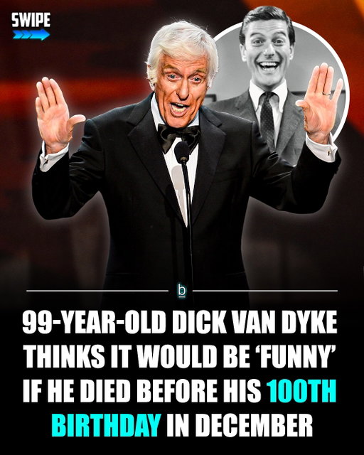 Legendary actor and comedian Dick Van Dyke, 99 years old, is set to turn 100 in December of this year. 🔥

Van Dyke, however, thinks it would be “funny” if it died before reaching the centennial mark in a few months.

During a recent charity event the American comedy stalwart made a crack about kicking the bucket before his 100th birthday on December 13. 🗓️

A few years back, fellow icon Betty White passed away at 99 years old just months before her 100th birthday.

“On Sunday, Oct. 5, Dick and his wife Arlene took part in the Vandy High Tea event at the Vandy Manor in Malibu, Calif.” 🏝️

“The event, which featured songs and stories from Dick, Arlene, Dick’s singing group, Dick Van Dyke and The Vantastix, raised funds to benefit The Van Dyke Endowment of the Arts and the Dick Van Dyke Museum, which is currently in development.”

“During the event, Dick’s forthcoming 100th birthday on Dec. 13 came up. ‘That’s right. I’m not officially a hundred until December,’ Dick said. ‘Two months. Two months,’ adding that ‘It’d be funny if I didn’t make it.’” [via People Magazine] 😂

Van Dyke is best known for his iconic CBS comedy series The Dick Van Dyke Show, which ran from 1961 to 1966. Van Dyke has remained active in recent years, as he most recently starred as himself in the music video for Coldplay’s 2024 single “All My Love.” 📺

In addition to The Dick Van Dyke Show, Van Dyke is also known for his work on Broadway, most notably winning a Tony Award for Best Featured Actor for his performance in Bye Bye Birdie.

#tv #tvshow #guys #dudes #bros #men