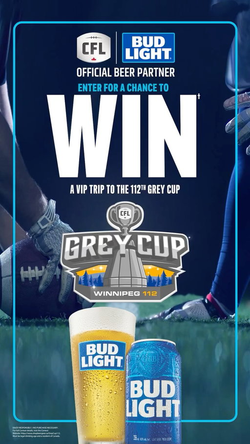 Bud Light is giving fans a shot at winning the ultimate Grey Cup experience. ⁣
⁣
Scan the QR code in-store for your chance to win VIP tickets to the 2025 Grey Cup with @budlightca!⁣
⁣
Visit the link in bio for contest rules and regulations. ⁣
⁣
#CFL