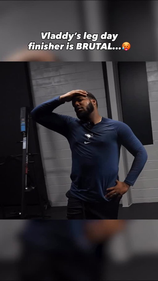 This is what leads to absolutely MASHING in the playoffs😎 Do you think the Blue Jays have what it takes to win the World Series?💍 I got to try Vladdy’s offseason workouts for 2 straight days in January and it was incredible to see all the work he puts into his body behind the scenes🦾 Make sure to check out the YouTube videos (link in bio) if you missed them👀 Shoutout to @nicolegabrieltraining for having us💯 We are definitely running it back this offseason🔥#workout #legday #athlete #toronto #bluejays #yankees #dodgers #homerun #beisbol #worldseries