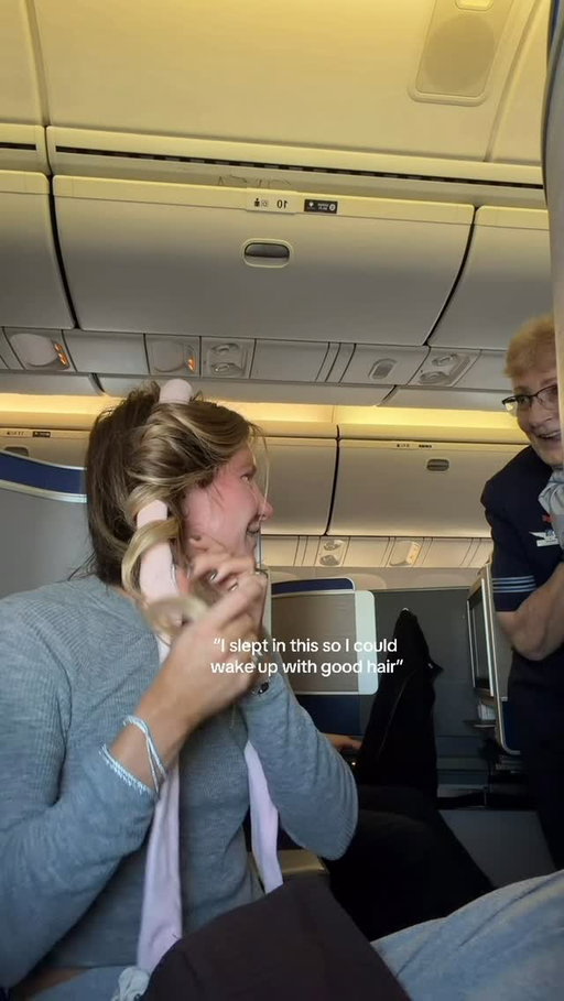 The flight attendant was so cute