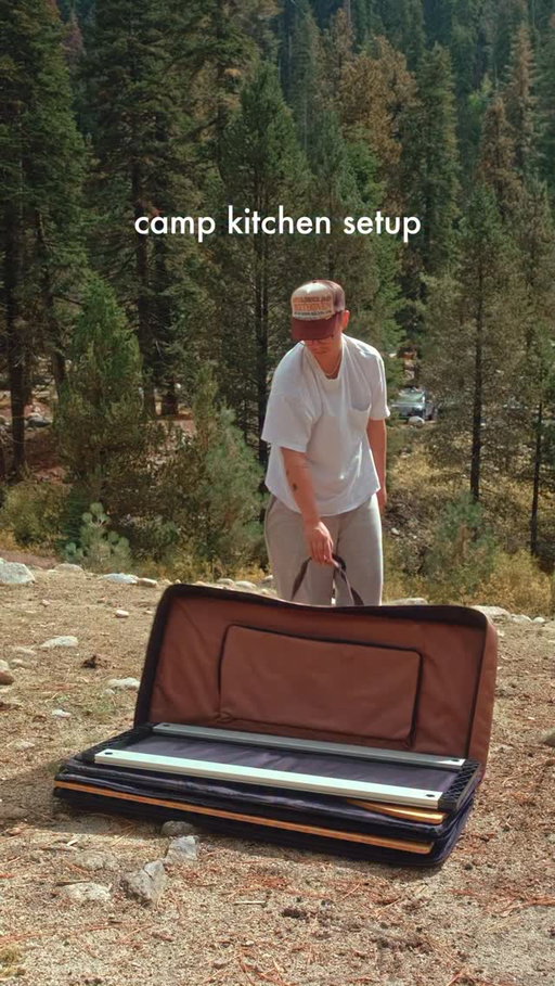 setting up our camp kitchen in 25 seconds… this video actually took almost 2 hours to film since rain hit us halfway through ☔️

apart from being a gear nut, i truly love car camping because of how it's for others & never just myself. being able to set up & curate a fun space outside for gathering, cooking, eating, sharing stories, and so much more — is just so beautiful to me. i’d also like to think that this very much so stems from the same joy that i get from designing, decorating, and creating content in our home.