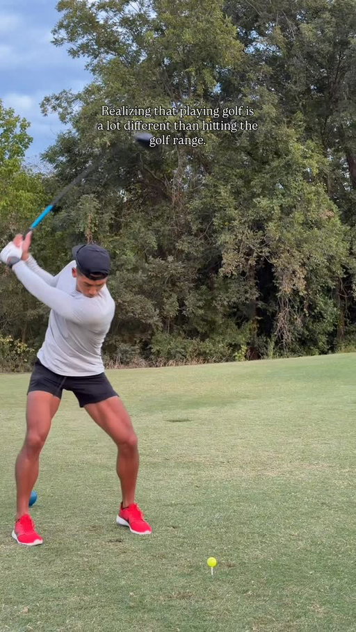 Realizing that playing golf is a lot different than hitting the golf range. 

I thought I was improving after all my range sessions. 

This sport is brutal. 

#golf #run #golfing #marathon #running