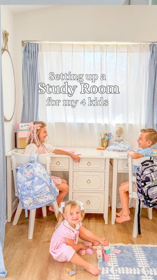 This is our new favorite spot in the house and the perfect space for my kids to play, learn and create! Comment STUDY for the links to everything from this video!

I’m in love with everything we got from @potterybarnkids and I can’t wait for all the memories we will make in here!

#potterybarnkids #lovemypbk #studyroom #homeworkroom #playroominspo #playroom #backtoschool #backtoschoolprep #backtoschool2025