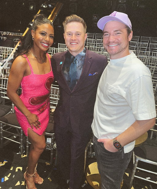Worlds collided last night!! It was amazing having Lucas in the #DWTS ballroom during Disney Night✨I still think it’s wild that both Daniel and I worked with Lucas before we ever met! Me in all three High School Musical movies and Daniel on Switched At Birth! Such a surreal reunion and beautiful full circle moment! @dancingwiththestars #wildcats