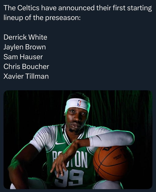 Can’t say I expected this as the Celtics lineup but it’s here

#nba #nbabasketball #basketball #celtics #bostonceltics