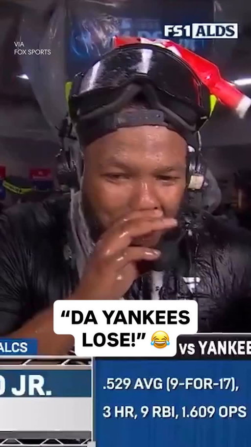 Vlad Guerrero Jr. does his best Big Papi impression after eliminating the Yankees 💀

(via @mlbonfox)