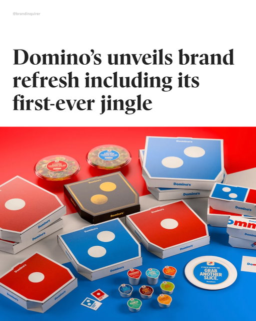 Mmm? Yes, indeed 🍕

@dominos is launching its first brand refresh in 13 years, aiming to connect with the next generation of pizza lovers.

Created by @wip_bdr, the refresh introduces a new logo with a brighter color palette and a bolder custom typeface, Domino’s Sans, with perfect circles and sharp edges that nod to pizza and pizza boxes.

The agency redesigned every touchpoint: from packaging that puts the logo directly in customers’ hands, to new employee uniforms, pizza boxes, and updated restaurant signage.

Domino’s signature Handmade Pan and Parmesan Stuffed Crust boxes now feature a premium black-and-metallic-gold finish.

And for the first time ever, the brand debuts a new jingle and logo animation, called Cravemark, brought to life by five-time GRAMMY-nominated singer-songwriter Shaboozey.

#branding #brandidentity #logodesign #graphicdesign #creativedirection #brandstrategy #logoinspiration #visualidentity #branddesign #logotype #typography #designinspiration #brandinspo #graphicdesigner #dominos #pizza