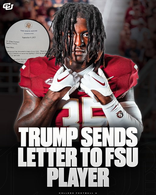 FSU’s Ethan Pritchard was shot back in August and was in critical condition. 

Last week, Trump sent a letter to him and his family. “Melania and I are devastated to learn of your injury. Please know that my Administration will never stop fighting to clean up our streets and ensure law and order…”

Today, Ethan was released from the hospital for the rehab facility and his team was there to celebrate him ❤️