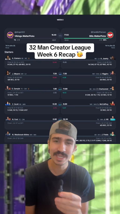 32 Man WalterPicks Creator League Recap #fantasyfootball #fantasyadvice #nflfootball #walterpicks32