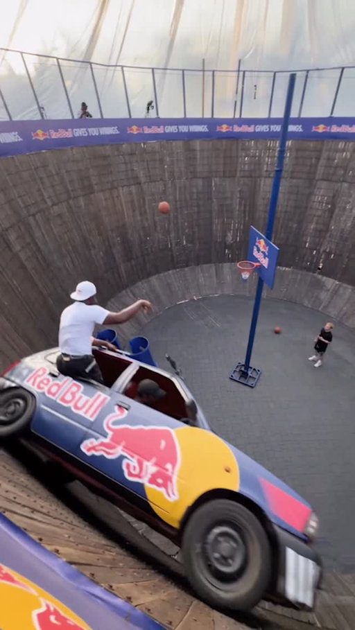 MAN VS WELL!!! In India making BASKETBALL HISTORY!!🇮🇳🏀I understand it now!  @lethalshooter 
-
•THE FIRST EVER!✅
•CAR going up to 50MPH in a circle!✅
•Making a shot against PHYSICS!✅
#India #Mumbai #Basketball #LethalShooter #WellofDeath #mautkakuan