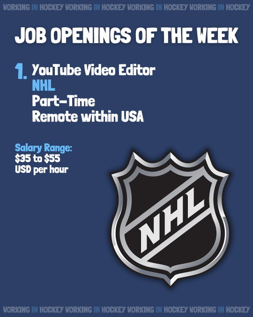 For all the aspiring YouTubers out there, check out this role with the NHL 👀

As always, comment below or DM me and I’ll send you their application links!