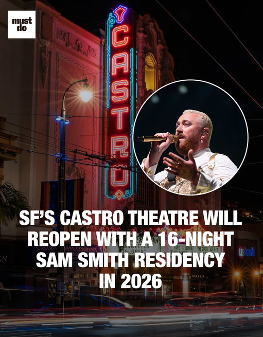 The Castro Theatre is coming back in style 🌈

After a $41M renovation, the historic venue reopens in February 2026 with a 16-night Sam Smith residency kicking things off.

The 102-year-old landmark is set to host a new era of music, film, and community events while preserving its legacy as a cultural cornerstone of San Francisco.

Media via Shutterstock

#mustdosf #castrotheatre