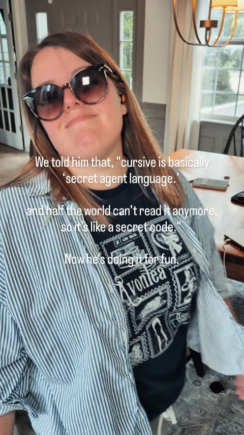 Do kids still learn cursive in school? 

 We also may have told him that if he ever wants to be an explorer/ archaeologist like Indiana Jones he has to know how to read cursive... Both things I feel are at least 80% true. 

#kelsewhatelse
#midwestmom #howtotalktolittlekids