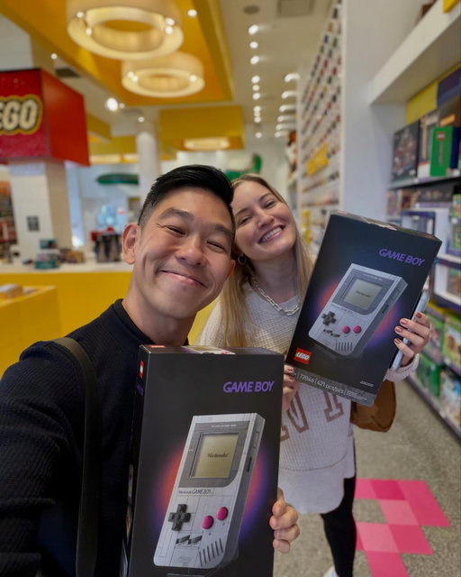 Best @lego day ever. Matching gameboy sets and custom minifigs with @ijustine. Spent a solid 3 hours having a blast and combing through Minifig parts.