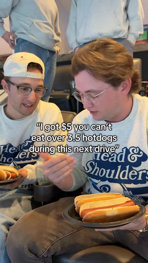 What is this thing behind Pat? 😂

#HeadandShouldersPartner #food #challenge #hotdogs #ad