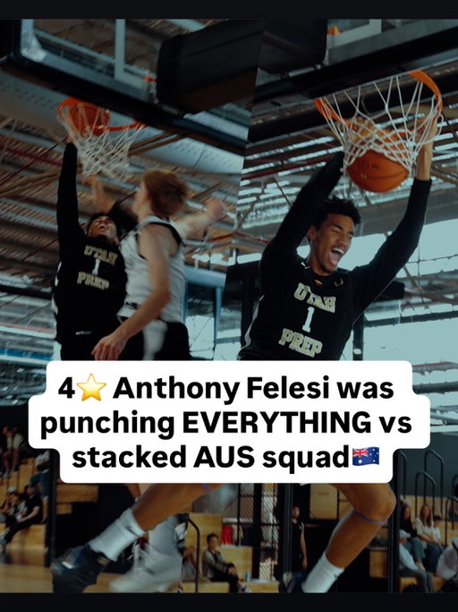 4⭐️ @anthonyfelesi was giving some of Australia’s best U18’s absolute WORK in @utahprepmbb’s game against @hoopcityportmelbourne. Bro was yamming absolutely everything🤯😤