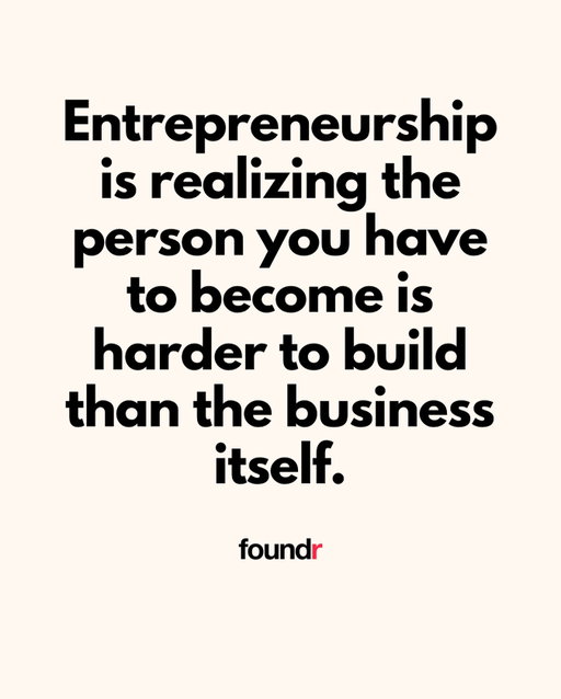 The hardest part of success is outgrowing the version of yourself that built it.

When I started Foundr, I was obsessed with proving myself.

Every small win felt like survival.

I did everything alone. Controlled every detail. 

Worked until 2am because I thought that’s what success demanded.

It worked for a while.
But then I hit a point where growth slowed, and I couldn’t figure out why.

The truth hit me one night when I woke up with my heart racing, completely burnt out.

I realized the habits that built Foundr were the same ones now holding me back.

The control. The fear of letting go. The belief that I had to do it all myself.

To grow the business, I had to grow me.
That meant trusting others. Letting go of perfection. Leading, not managing.

It’s uncomfortable. But every new level of growth has required me to kill off an older version of myself.

That’s what nobody tells you.

Building the business is hard.

But rebuilding yourself is harder.

Thoughts?
