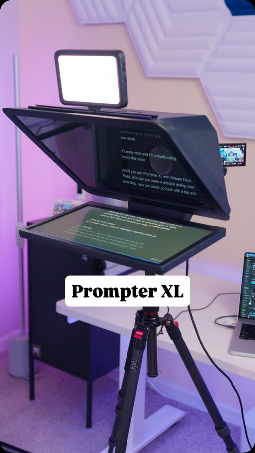 Ultimate studio upgrade 🔥 Prompter XL 📹

This thing is massive!

I’ve been using the original Prompter since it came out in 2023, and it’s been a great tool for recording talking head content at my desk, reading twitch chat, and taking video calls

The bigger brother - Prompter XL - is going to come in clutch for long-form content, away from my desk!

- 15.6” Full HD Display (1920x1080)
- Can be used up to 15 ft away
- 9 included step-up rings (49–82 mm)
- Camera Hub + Stream Deck integration
- Can be used as a secondary display

Thank you @elgato for sending this over 🙌

#ElgatoPartner #camerasetup