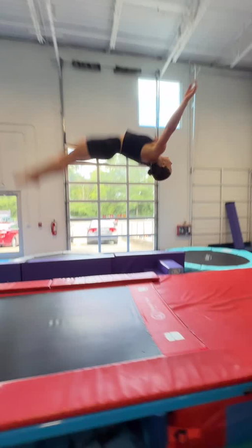 it's so fun to watch @shawnjohnson have fun #gymnastics #marriage #flips