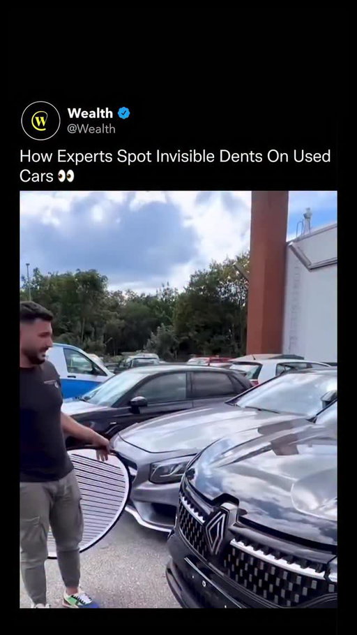 Some dents aren’t visible to the human eye. 👁️ 

That’s why professionals use reflection boards, the parallel lines reveal every tiny distortion on a car’s surface. If a line bends, even slightly, it exposes a hidden dent.

This method helps detailers and inspectors detect imperfections that would otherwise go unnoticed, ensuring the car’s exterior is perfectly aligned before it ever leaves the lot.

Love Technology? Follow @Wealth 🌟

Media: @Lackiererei__celik @ertuuuu_c.k 

#engineering #automotive #innovation #technology #cars