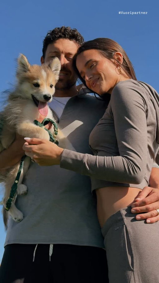 Taking our fox for her first beach run — both wearing our daily uniforms from @vuoriclothing #vuoripartner