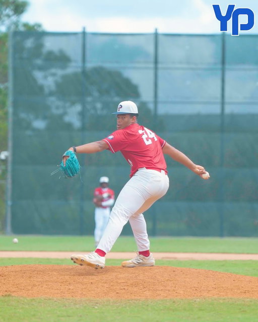 2027 Samir Mohammed (@samir_foster) up to 97 yesterday 🔥😳. The 6’5” 240 lb RHP is committed to LSU 🐯.