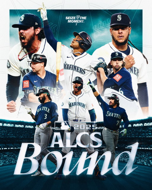 THE MARINERS ARE GOING TO PLAY FOR THE AMERICAN LEAGUE CHAMPIONSHIP! #SeizeTheMoment