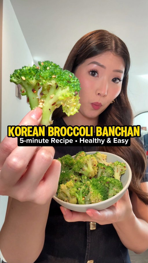 DELICIOUS broccoli in just 5 minutes!! 🥦 this korean broccoli banchan is the latest in my banchan series and is VERY delicious yet comes together with MINIMAL effort! Serve warm or cold (preferably cold!). 

This recipe serves 2 people. Feel free to double it for a family or if you’re meal prepping! 

Ingredients & Measurements: 
— 5 to 6 oz of broccoli (or about 1 broccoli head!) 
— 1 tbsp sesame oil
— 0.5 tsp kosher salt 
— 0.5 to 0.75 tsp minced garlic 
— sesame seeds to taste
— chili flakes to taste (optional) 

#broccoli #easyrecipes #veggies #banchan #koreanfood #koreanrecipe