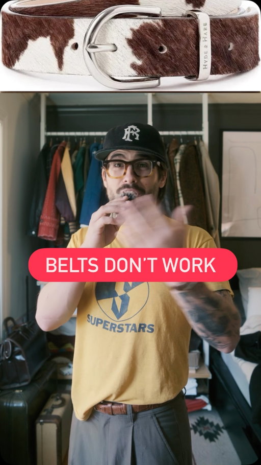 To belt or not to belt? I personally think belts add a nice touch to your outfit... but they don’t actually work to hold your pants up. What do you think?