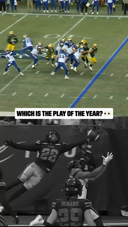 Who gets your vote for Play of the Year, Ontaria Wilson or Robert Carter Jr. 🤨⁣
⁣
Admin personally is bamboozled on which to pick.⁣
⁣
It's @WestJet Thanksgiving Weekend!⁣
.⁣
.⁣
.⁣
#CFL #CFLFootball #Football