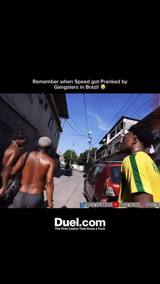 IShowSpeed’s Brazil Tour was pure chaos from start to finish, but one moment had fans both terrified and laughing at the same time. While streaming in São Paulo, Speed was vibing with locals, talking to fans, and enjoying the energy—until things suddenly took a wild turn. Out of nowhere, a group of guys dressed like gangsters surrounded him—chains, tattoos, serious faces. Speed froze on stream, eyes darting around, unsure if it was about to go bad. Chat went crazy, spamming “RUN SPEED RUN.” The tension was real. And then—boom! They started laughing, revealing it was just a prank. Speed dropped to his knees, clutching his chest, yelling “BRO I ALMOST DIED!” as everyone burst out laughing. The clip went viral instantly. Only Speed could get pranked by fake gangsters and turn it into one of the funniest moments of his entire Brazil Tour.

#IShowSpeed #BrazilTour #SpeedInBrazil #StreamerLife #ViralMoment #SpeedNation #WSpeed #PrankGoneWrong