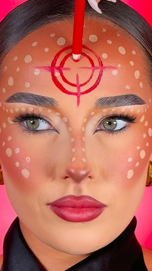For the girlies to recreate this Halloween 🦌✨ 

@nyxcosmetics_uk 
Line Loud matte lip liner in ‘on a mission’ 🍒

#easyhalloweenmakeup #makeup transformation #31daysofhalloween #makeupfyp