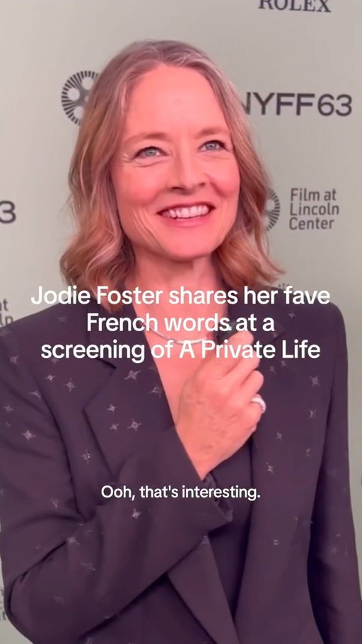 Jodie Foster shares her FAV French words at #NYFF screening of #APrivateLife 🇫🇷🐿️
