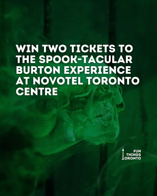🕷️ GIVEAWAY 🕷️ **CLOSED**

Back by eerie demand… The Burton Experience returns to Novotel Toronto Centre, a one-of-a-kind Halloween pop-up bar where whimsy meets the macabre 👀 Open Now until Oct 31st! 

✨ Win 2 tickets to this delightfully twisted night inspired by Tim Burton’s world!

Here’s what’s included:

🎃 Welcome Drink to start your night of fright

🍹 A $100 F&B credit to use towards a Themed Dining Experience with spooky-good dishes (don’t worry, not poisoned!)

👻 Live Performances + Interactive Halloween Activities featuring Beetlejuice, Wednesday Addams & more surprise guests!

🖤 Dress code: Costumes encouraged, come as your favourite Burton character!

TO ENTER:

1) Follow [@funthingstoronto] + [@novoteltorontocentre] + [@cafenicolebistro]

2) Like & save this post

3) Tag your spooky bestie in separate comments below! (each tag = 1 entry)

👻 Bonus: REPOST or SHARE this to your story for an extra 5 entries! 

 
🕸️ Winner announced Oct 17, 2025, announced via Story by @funthingstoronto only. 

📍Novotel Toronto Centre

Brought to you by Crystal Head Vodka + The Fabulist Theatre. 

🎟️Tickets available for purchase @novoteltorontocentre link in bio 🔗

#funthingstoronto #toronto #thingstodotoronto #halloweentoronto #torontoevent #halloweenparty #torontogiveaway #torontocontest
