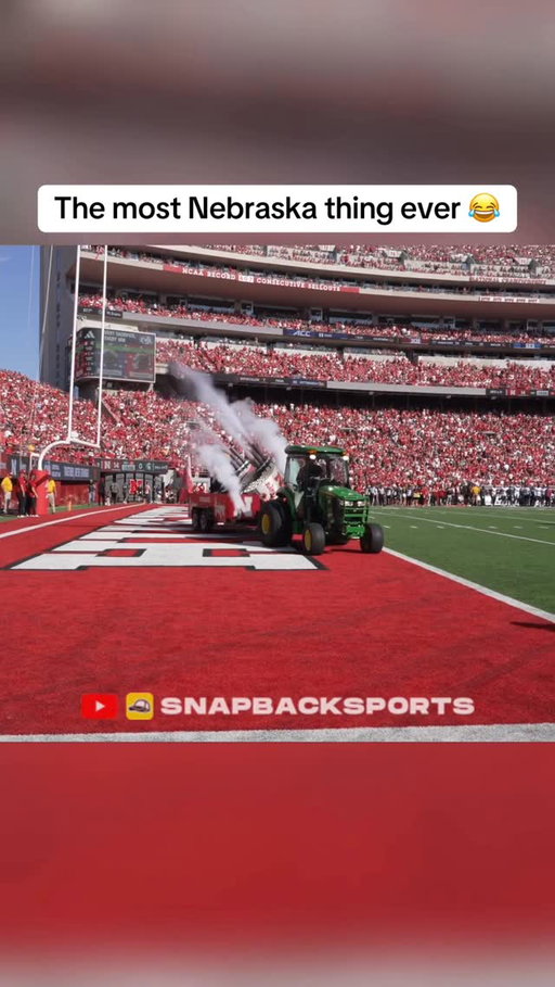 Tractor on the field just makes sense at Nebraska 

@huskerfootball YouTube video out now - Link in Bio